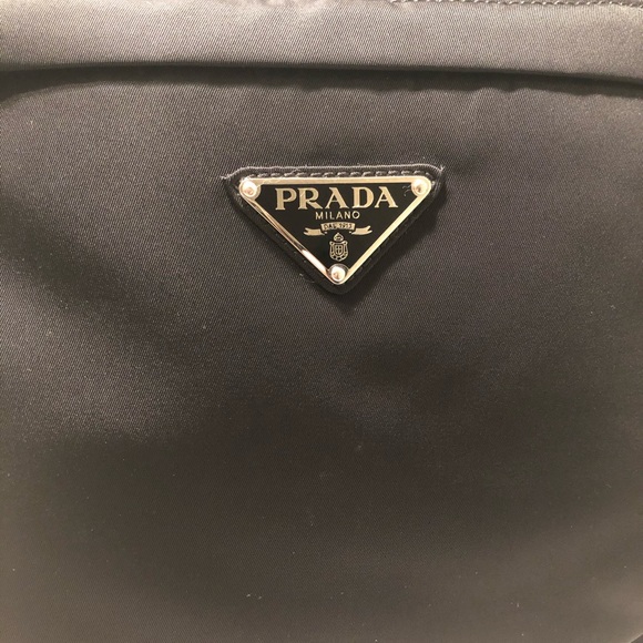 Prada Black Unisex Nylon Tessuto Front Zip Backpack (Large) - Picture 8 of 15